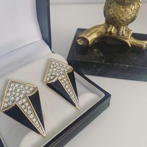 Vintage Art Deco style diamond shape earrings